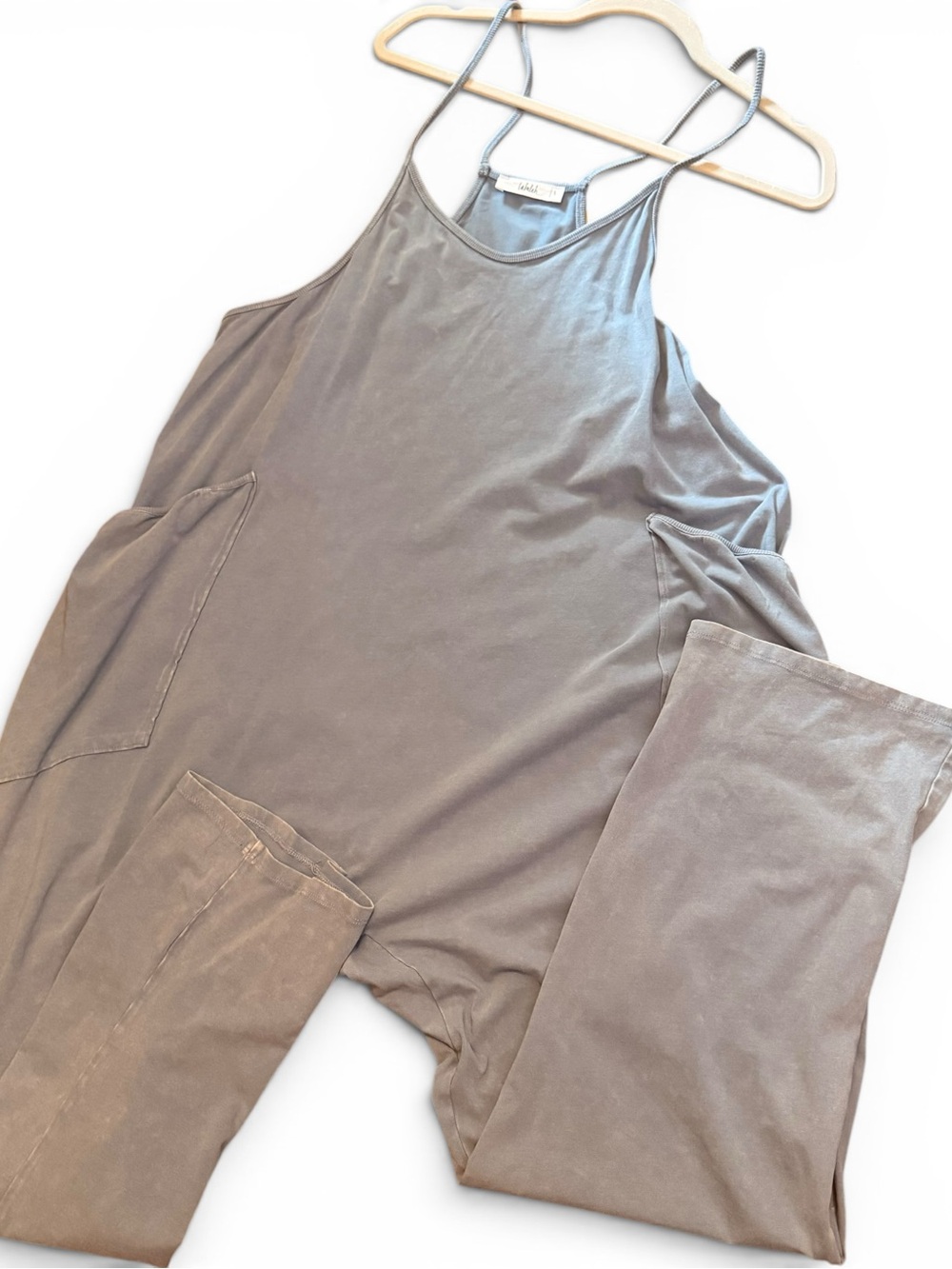 TALULAH Jumper Romper Dusty Blue Spaghetti Strap Size Large